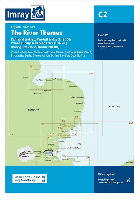 Imray Chart C2: River Thames Detailed Navigation Map 1