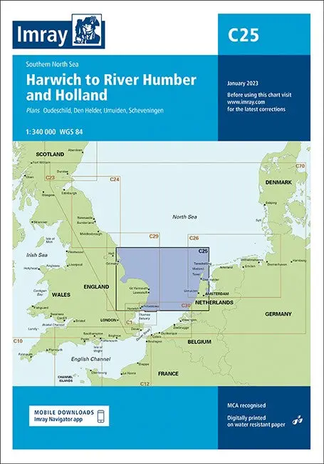 Imray Chart C25: Harwich To River Humber & Dutch Coast 1