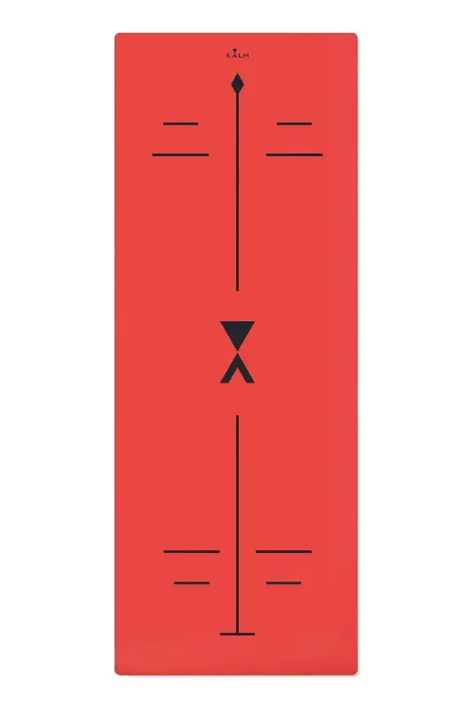 Kalm Manifest Act Red Yoga Mat – Premium Natural Rubber Mat With Vibrant Color And All-Day Comfort 1