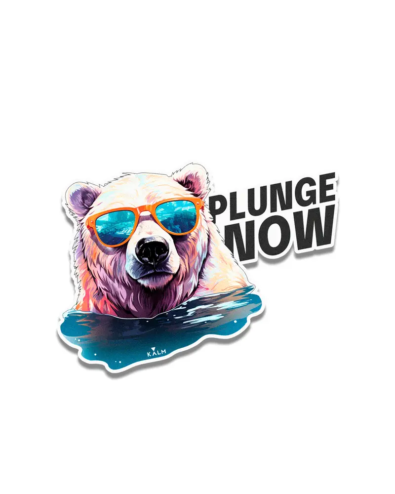 Kalm Plunge Now Polar Bear Sticker – High-Performance Outdoor Vinyl 1
