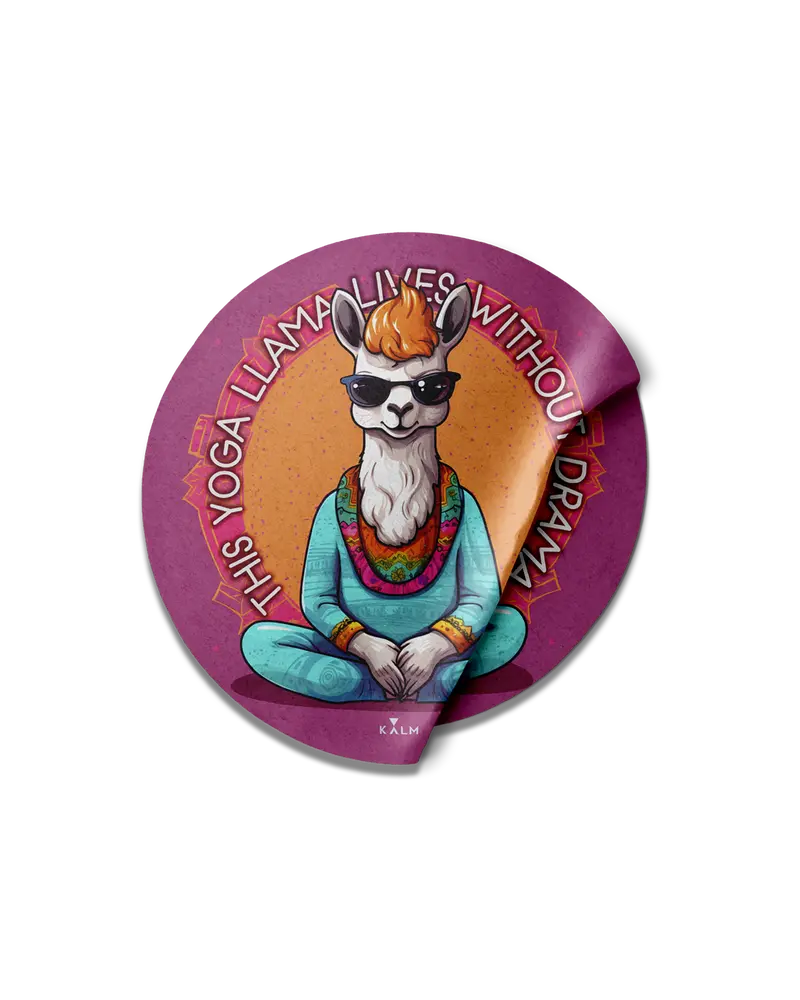 Kalm Yoga Llama Sticker – Uv-Stable, Waterproof & Flexible 1