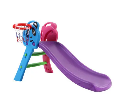 Keezi 100Cm Indoor/Outdoor Kids Slide With Basketball Hoop – Blue Playground Set 1