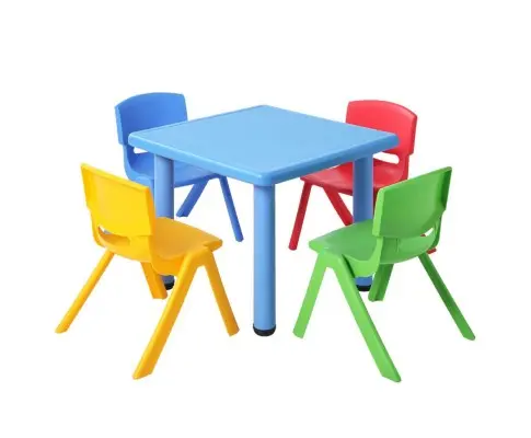 Keezi 5-Piece Kids’ Table And Chair Set – Includes 4 Stackable Chairs & Activity Desk 1