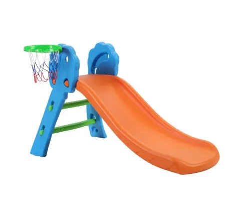 Keezi Kids Slide With Integrated Basketball Hoop – Outdoor Play Equipment For Active Learning 1