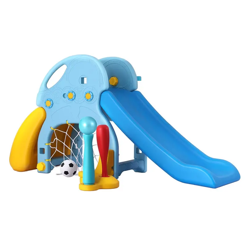 Keezi Outdoor Playground Set – Slide, Baseball Bat, Basketball Hoop & More (120Cm, Blue) 1