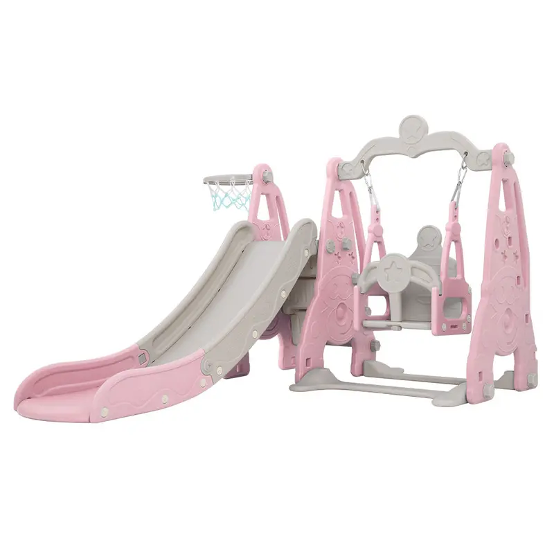 Keezi Outdoor Swing Set – Slide, Swing & Basketball Hoop (170Cm, Pink) 1
