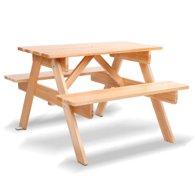 Keezi Outdoor Wooden Picnic Table And Chair Set For Kids – Garden Or Patio Use 1