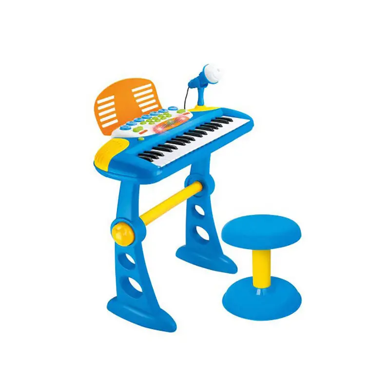 Kids Electronic Keyboard Toy With Adjustable Stand – Vibrant Blue Design 1