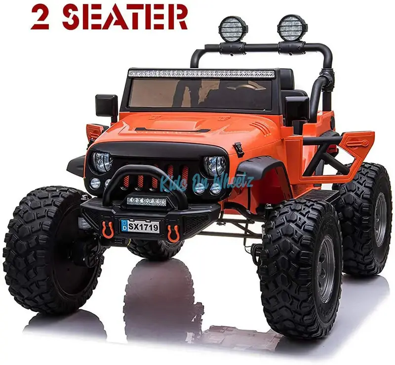 Kids On Wheelz Lifted Jeep Monster Edition 12V 2-Seater Ride-On Car (Orange) 1