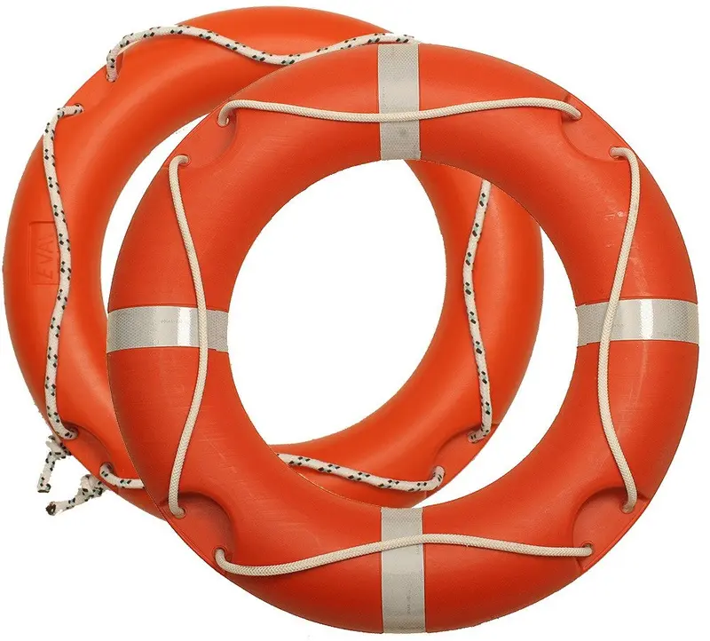 Lifering 75Cm Solas-Approved Lifebuoy – Reflective Tape & Grab Lines 1