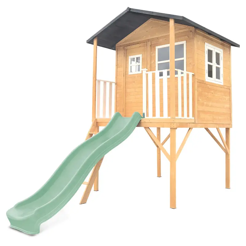 Lifespan Kids Burleigh Cubby House + 2.2M Slide – Mint Pastel Green 1