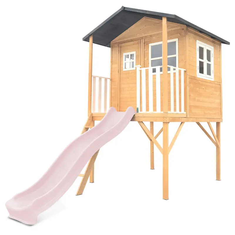 Lifespan Kids Burleigh Cubby House Equipped With 2.2M Slide – Blush Pastel Pink 1