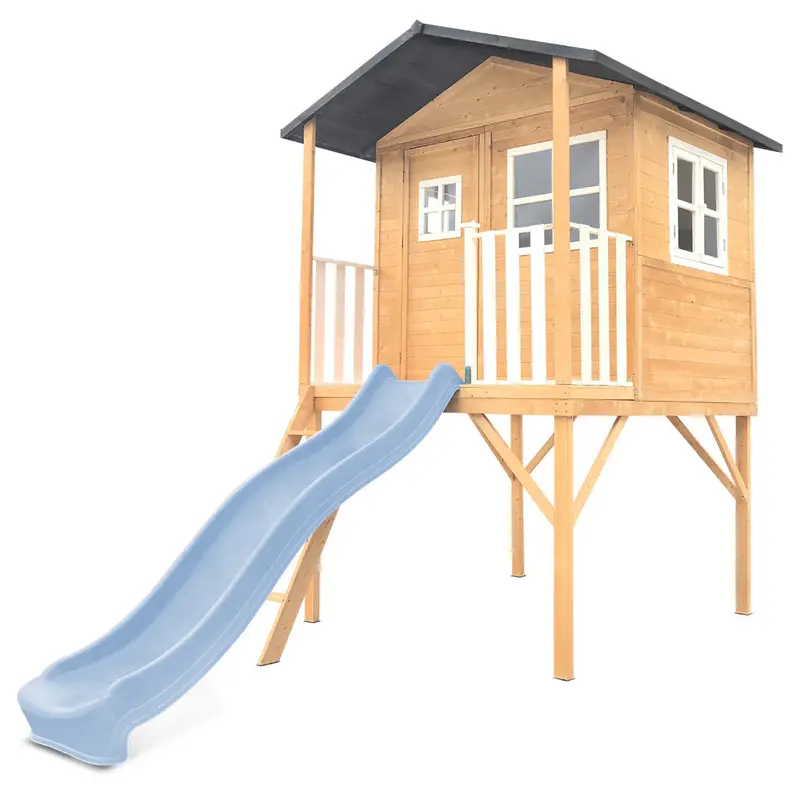 Lifespan Kids Burleigh Cubby House With 2.2M Slide – Misty Pastel Blue 1