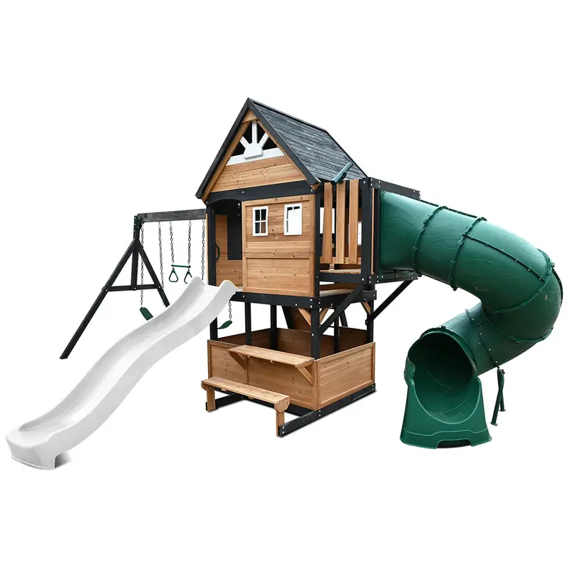 Lifespan Kids Claremont Outdoor Play System With 2.2M Slide – Clean Pastel White 1