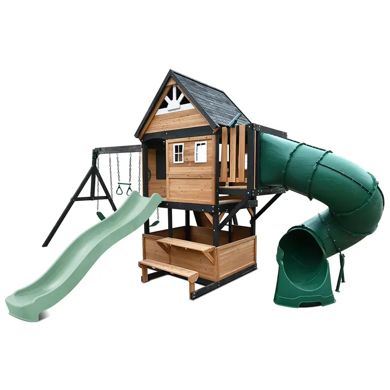 Lifespan Kids Claremont Play Structure With 2.2M Slide – Earthy Pastel Green 1