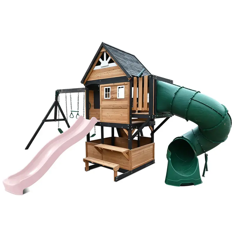 Lifespan Kids Claremont Swing Set With 2.2M Slide – Delicate Pastel Pink 1