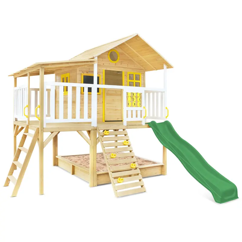 Lifespan Kids Warrigal Cubby House With Pergola & Green Slide 1