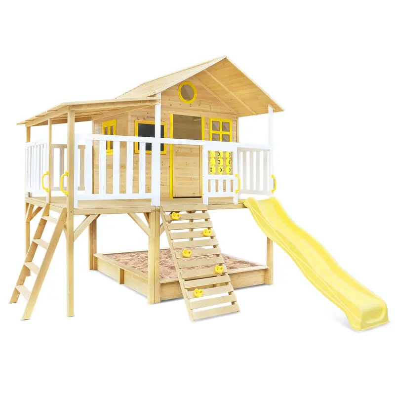 Lifespan Kids Warrigal Cubby House With Pergola & Yellow Slide 1