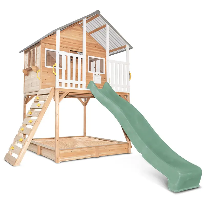 Lifespan Kids Winchester Elevated Cubby House With 3-Meter Slide – Mint Pastel Green 1