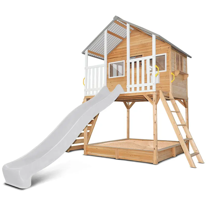 Lifespan Kids Winchester Raised Cubby House With 2.2-Meter Slide – Crisp White 1