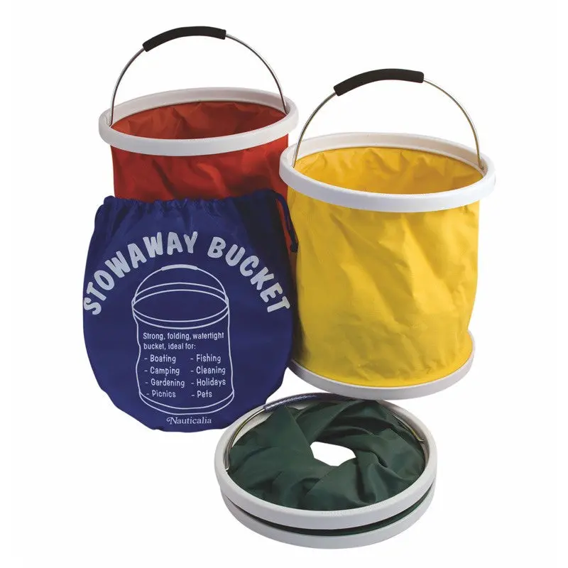 Lightweight Blue Folding Bucket – Stowable Marine Utility 1