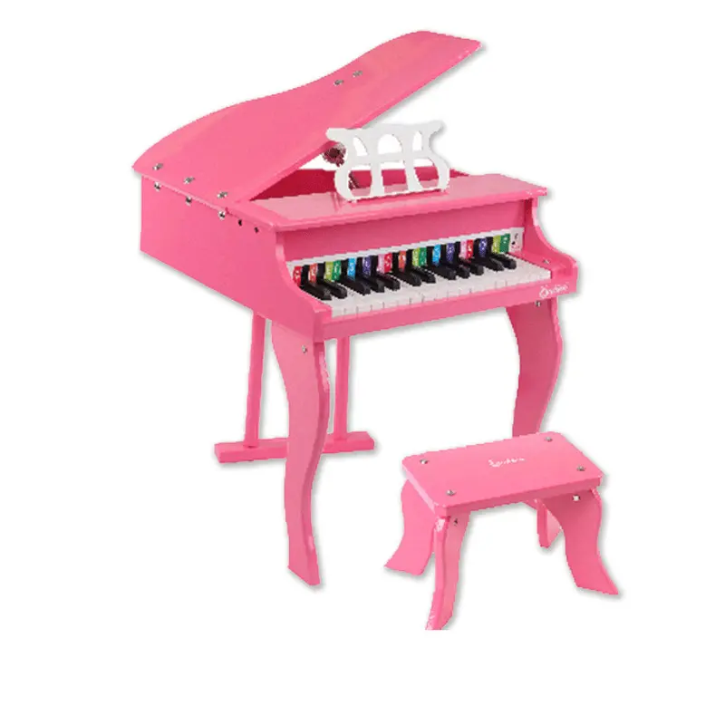 Mini 30-Key Wooden Piano Toy – Pink Toddler Keyboard With Realistic Keys 1