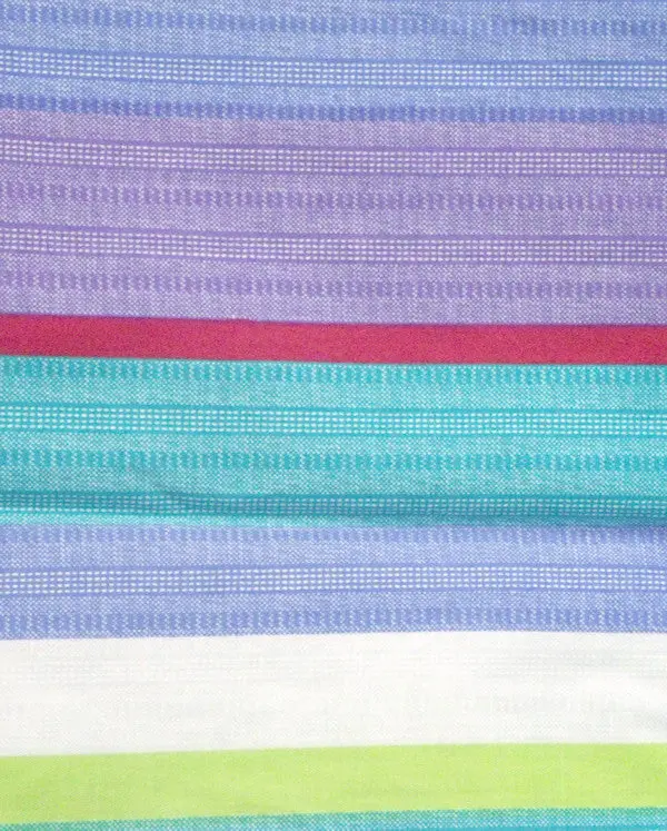 Modern Striped Cotton Sheet Set – Lime Green, Blue & Purple, Fits Twin/Full/Queen Beds 1