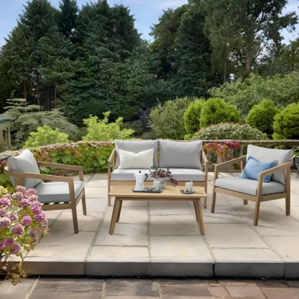 Nara 4-Seat Lounge Collection – Sustainable Acacia Wood Set 1