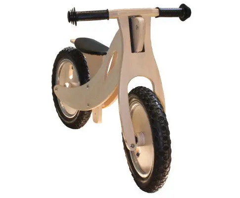 Natural Wood Balance Bike For Kids – Rubber Tyres & Ergonomic Grips 1