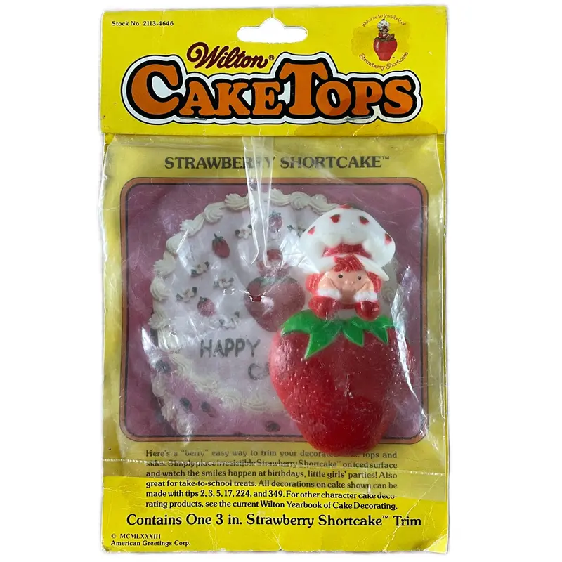 Nip 1983 Strawberry Shortcake Wilton Cake Topper – 3" Vintage Plastic Dessert Decoration 1