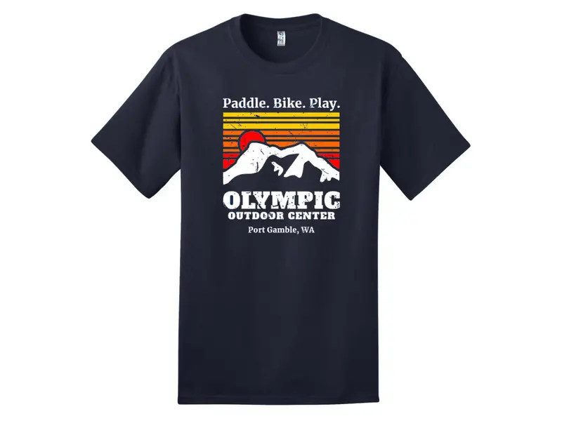 Olympic Outdoor Center Paddle.Bike.Play. Sunset Graphic T-Shirt 1