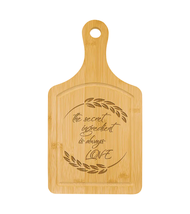 Paddle-Style Personalized Cutting Board With Drip Channel (13.5") 1