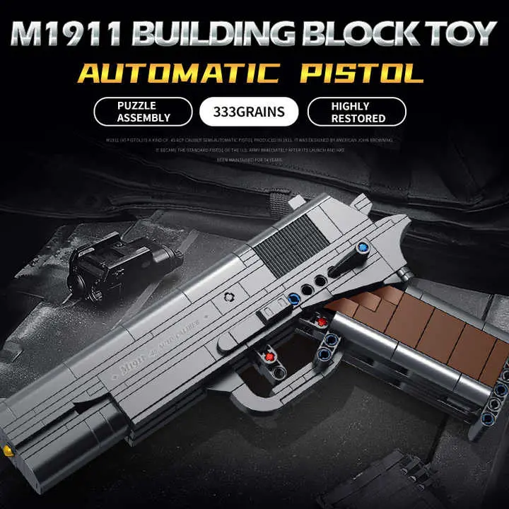 Panlos M1911 Classic Pistol Brick Kit – 670007 Building Set 1