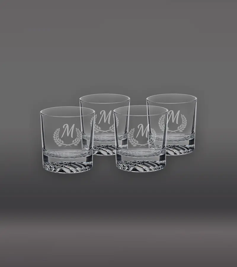 Personalized 9 Oz Round Cocktail Glass Set – 4-Piece Ensemble 1
