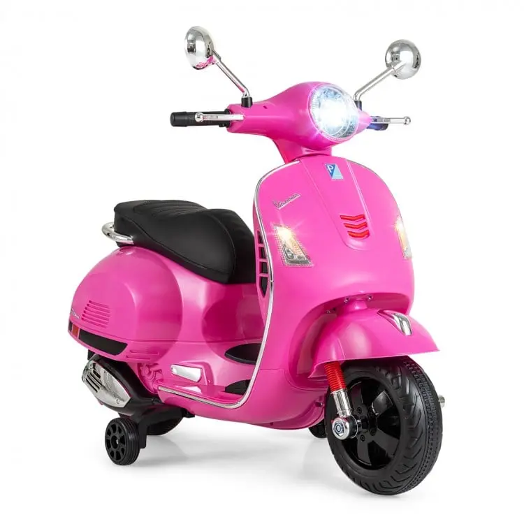 Pink 6V Vespa-Style Kids' Scooter Ride-On With Headlight 1