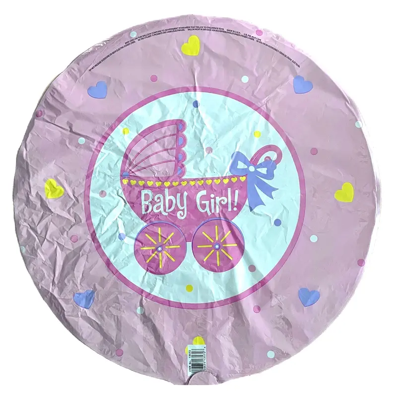 Pink Baby Girl Stroller Balloon – 18-Inch Celebration Decoration For Newborn Announcements 1