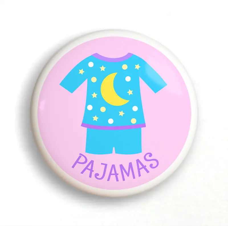 Pink Ceramic Pajama-Themed Dresser Knob – 2-Inch Girl’S Drawer Handle 1