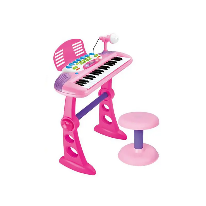 Pink Electronic Keyboard Toy For Kids — Includes Adjustable Stand And Beginner-Friendly Features 1