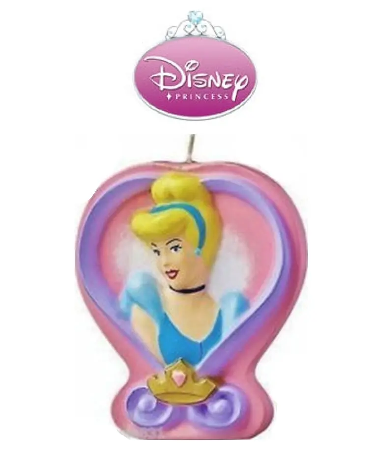 Pink Heart-Shaped Cinderella Birthday Candle – 3.25" Molded Cake Topper 1
