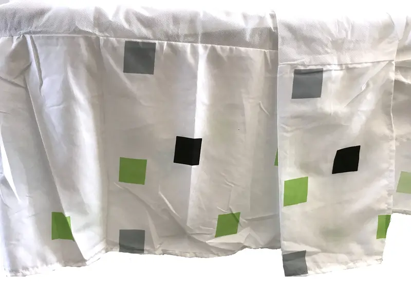 Pixel-Print Bed Skirt – Queen Size With Modern Monochrome Pattern 1
