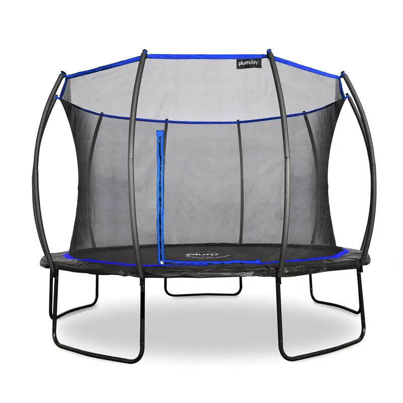 Plum 12-Foot Deluxe Round Trampoline With Enclosed Net 1