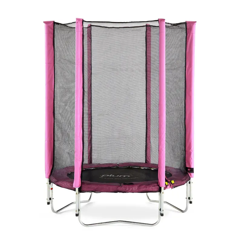 Plum® Junior Springsafe® 4Ft Trampoline With Enclosure – Pink Theme 1