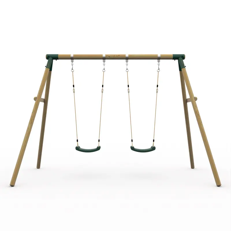 Plum Marmoset Heavy-Duty Wooden Double Swing Set 1