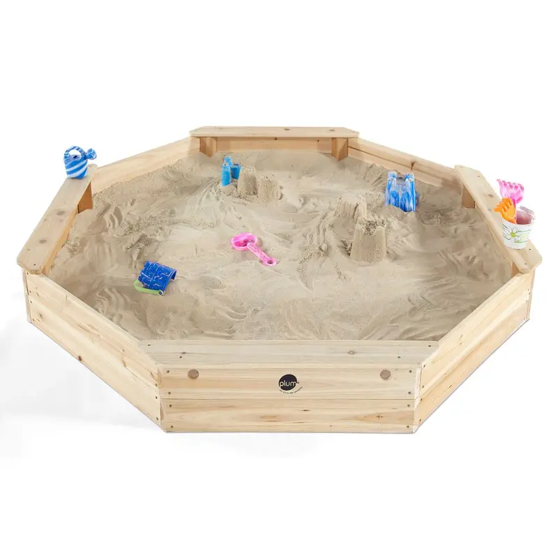 Plum Play Giant Octagonal Natural Wood Sandpit 1