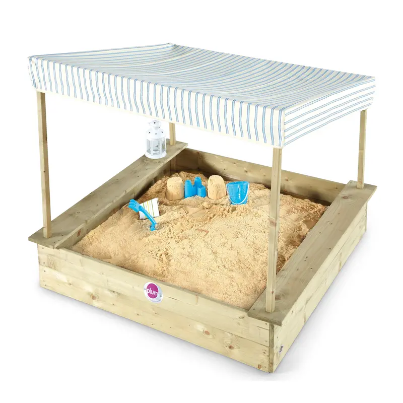 Plum Play Palm Beach Wooden Sandpit With Canopy 1