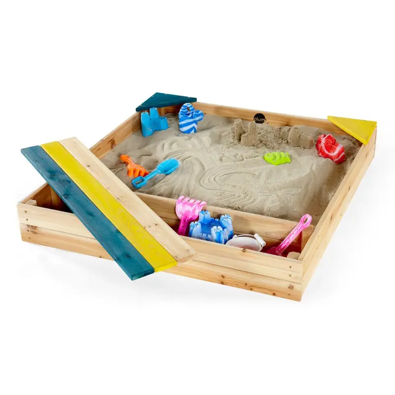 Plum Play Store-It Natural Wood Sandpit 1