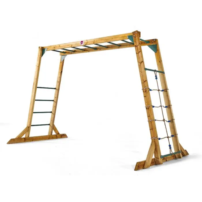 Plum Play Wooden Monkey Bars – Natural Timber Overhead Climbing Gym 1