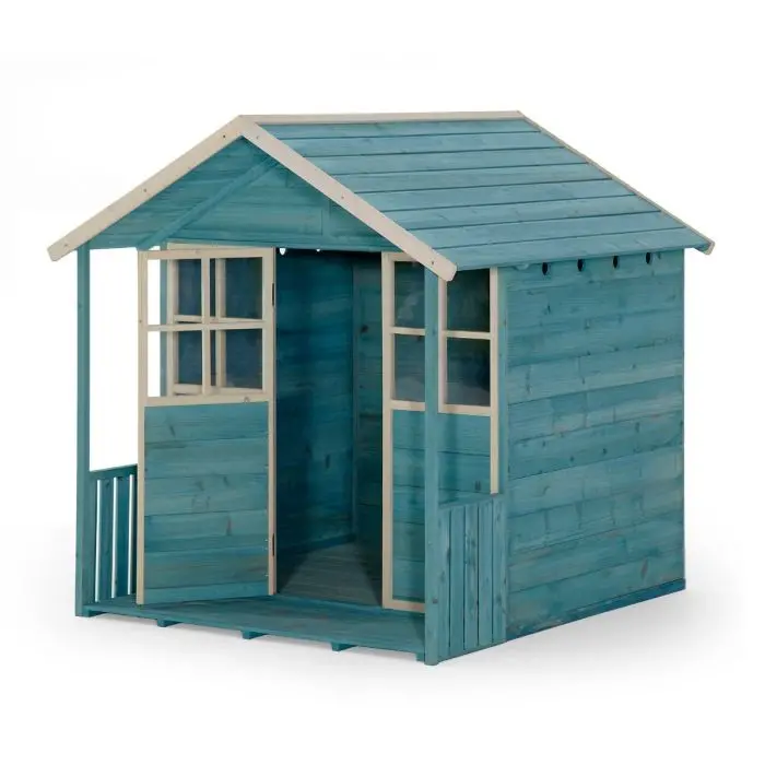 Plumplay Teal Wooden Deckhouse Playhouse 1