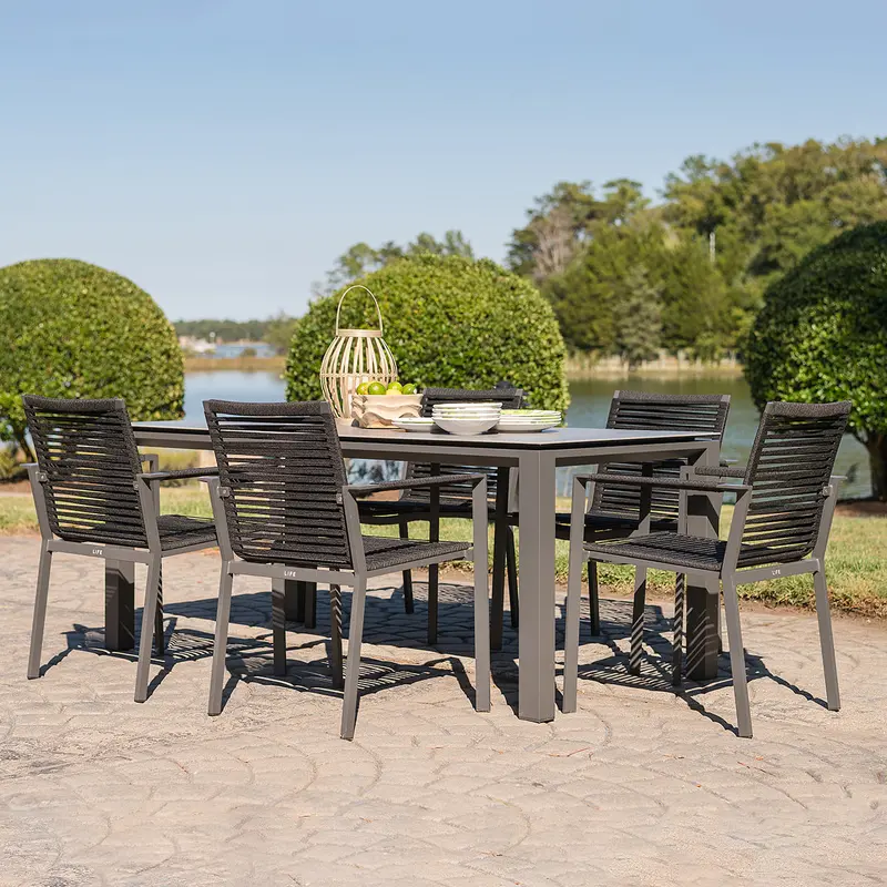 Porto Modern 7-Piece Outdoor Dining Set 1