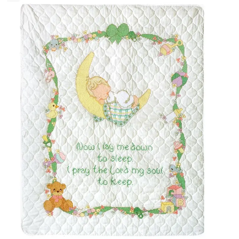 Precious Moments 'Baby'S Prayer' Stamped Cross-Stitch Quilt Kit – Crib Throw Featuring 'Now I Lay Me Down To Sleep' (2002) 1